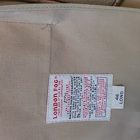 Men's 46L Trench Coat Fleece Lining - Picture 2 of 3